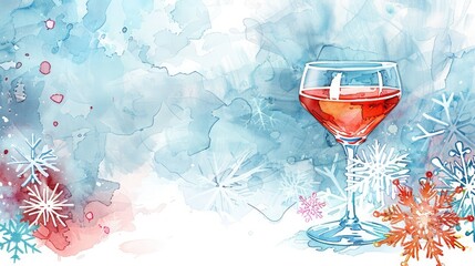 Frosty Blue Snowflake Cocktail with Pink Twist