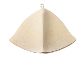 Felt bath cap isolated on transparent background