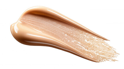 Foundation cosmetic cream 3d icon swatch creating beauty product stroke with liquid texture transparent background