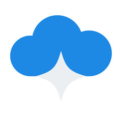 Cloud AI Flat Icon Vector, Colorful AI Assistant and Chatbot Symbol for Technology and Automation Concept