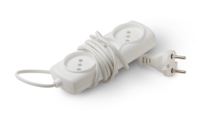 Electrical extension cord isolated on transparent background