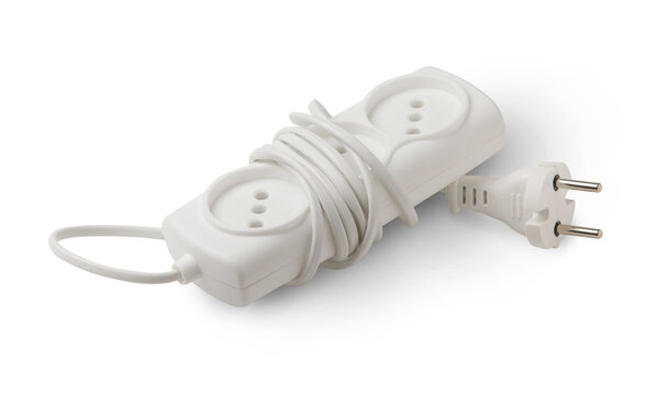 Electrical extension cord isolated on transparent background