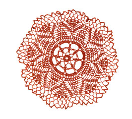 Crocheted napkin isolated on transparent background
