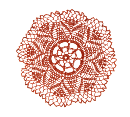 Crocheted napkin isolated on transparent background