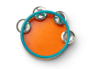 Children's tambourine isolated on transparent background