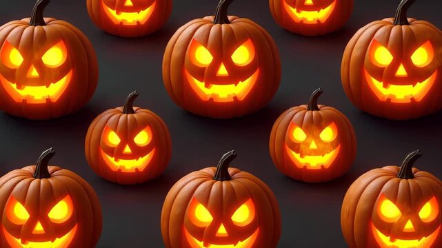 Jack-o-lantern seamless background video