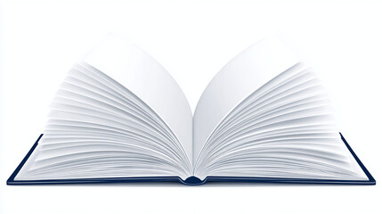 Obraz premium An open book with blank pages, perfect for adding your own story. The book's spine is dark blue, suggesting knowledge and sophistication. It presents an opportunity for someone to explore a new world