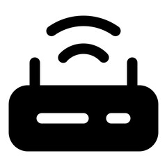 Router Glyph Icon Vector, Solid Device and Electronic Symbol for Technology and Computer Concept