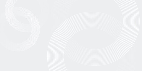 Abstract white glowing geometric lines on gray background. Modern shiny blue circle lines pattern. Futuristic technology concept. Suit for cover, poster, banner, brochure, header, vector modern
