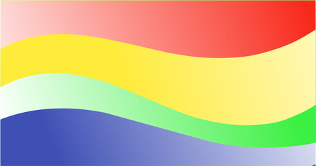 Colorful gradient abstract background with yellow, green, blue, and red curved flowing wave design.
