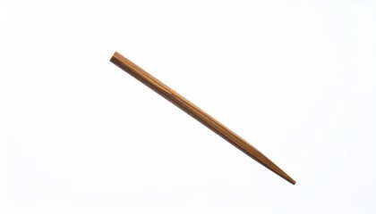 Single light wood dowel rod with smooth cylindrical shape and small protruding peg on one end, placed diagonally on white background, minimal and utilitarian focus.