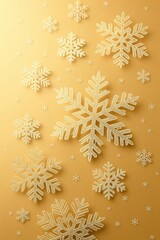 Fototapeta premium Snowflakes on a gold background