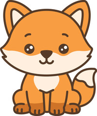 Cute cartoon Fox Illustration for kids