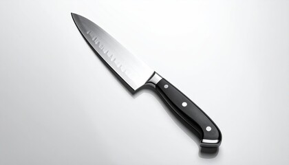Sharp kitchen knife, angled view