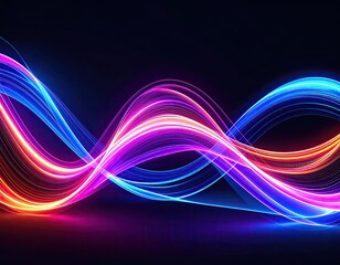Neon waves in vibrant colors