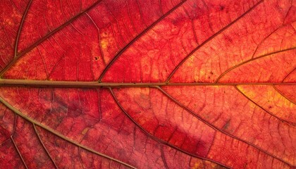 Close-up of a vibrant autumn leaf