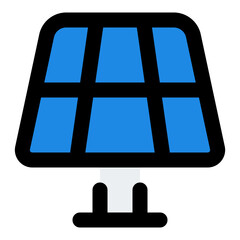 Solar Panel Filled Line Icon Vector, Bold Outline Energy and Power Symbol for Electricity, Renewable, and Green Energy Concept