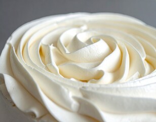 Close-up of swirled buttercream frosting