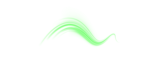 Dynamic green streak PNG, abstract swirling lines, glowing overlay effect