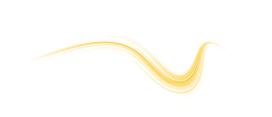 Golden yellow twirl adds dynamic energy. Festive curved line shining with elegance. Vector PNG for creative design and decorative visuals.