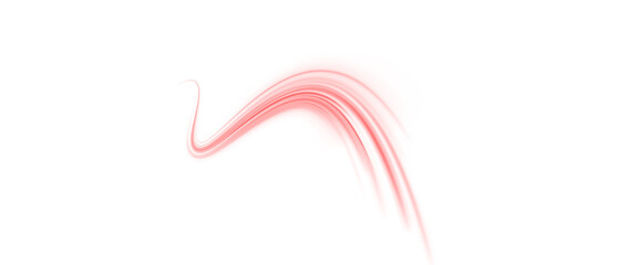 PNG red light line, glowing abstract vehicle trail, dynamic night city motion