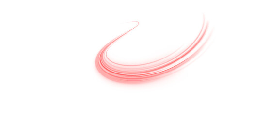 Red vector light streak PNG, futuristic city motion effect, glowing automobile trails