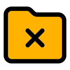 Obraz premium Cross Folder Filled Line Icon Vector, Bold Outline Folder and Document Symbol for File Management and Office Organization Concept