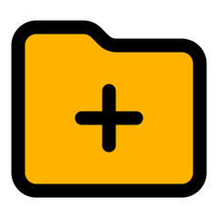 Fototapeta premium Add Folder Filled Line Icon Vector, Bold Outline Folder and Document Symbol for File Management and Office Organization Concept