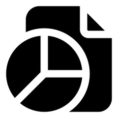 Chart Folder Glyph Icon Vector, Solid Folder and Document Symbol for File Management and Office Organization Concept