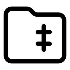 Zip Folder Line Icon Vector, Modern Outline Folder and Document Symbol for File Management and Office Organization Concept
