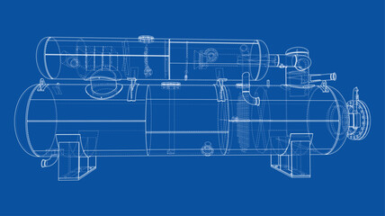 Industrial Equipment Blueprint. Vector
