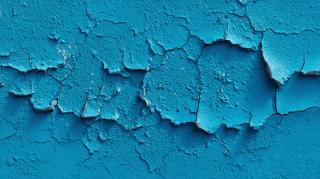 Close-up of weathered blue paint revealing the passage of time