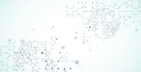 Abstract biotechnology innovation background.  Hexagons theme. Vector