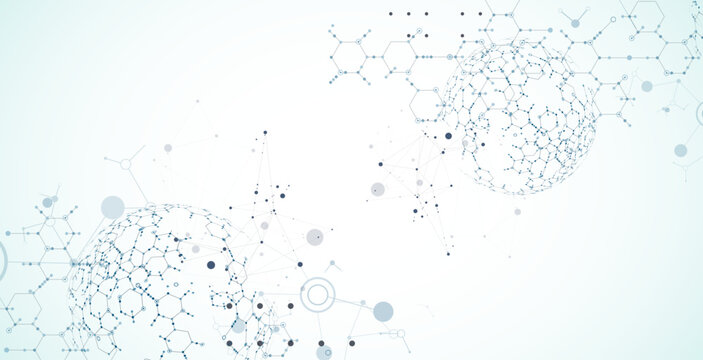 Abstract biotechnology innovation background.  Hexagons theme. Vector