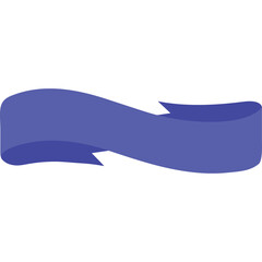 Abstract Ribbon Banner in Blue against a Transparent Background
