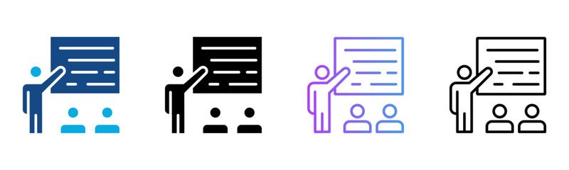 Fototapeta premium Training Icon Multiple Style Vector Illustration 