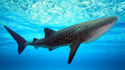 Giant Whale Gliding Peacefully Beneath the Waves 