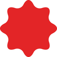 Abstract Red Starburst Shape Isolated on Transparent Background