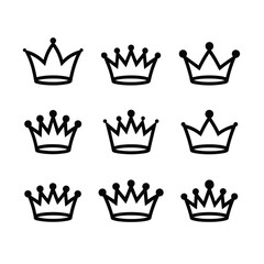 Simple Crown Vector Illustration Line Art Style Royal Symbol Graphic