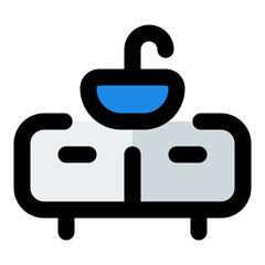 Sink Filled Line Icon Vector, Bold Outline Household and Furniture Symbol for Home Interior and Appliance Concept