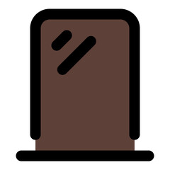 Mirror Filled Line Icon Vector, Bold Outline Household and Furniture Symbol for Home Interior and Appliance Concept