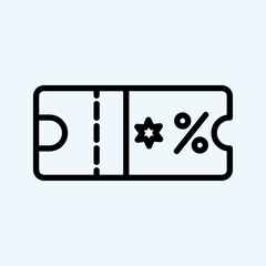 Discount coupon with star and percentage symbol ticket sale