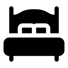 Bed Glyph Icon Vector, Solid Household and Furniture Symbol for Home Interior and Appliance Concept
