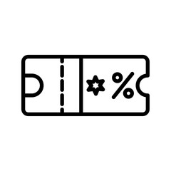Discount coupon with star and percentage symbol sale offer