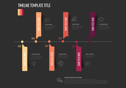 Modern Vertical Timeline Infographic Design on a Dark Background