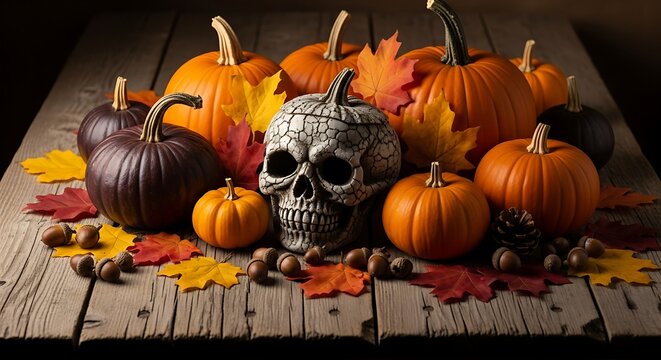 Purple, orange, and reddish-brown mini-pumpkins.