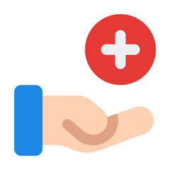 Obraz premium Hand Medical Flat Icon Vector, Colorful Medical and Healthcare Symbol for Hospital and Doctor Concept