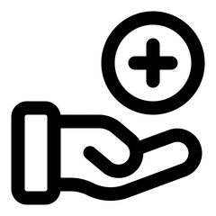 Obraz premium Hand Medical Line Icon Vector, Modern Outline Medical and Healthcare Symbol for Hospital and Doctor Concept
