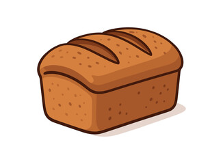 bread loaf homemade bakery and artisanal food flat vector illustration style isolated on white background