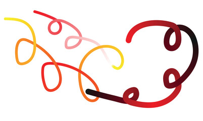 Abstract colourful wavy lines and shapes on a white background representing creativity and movement